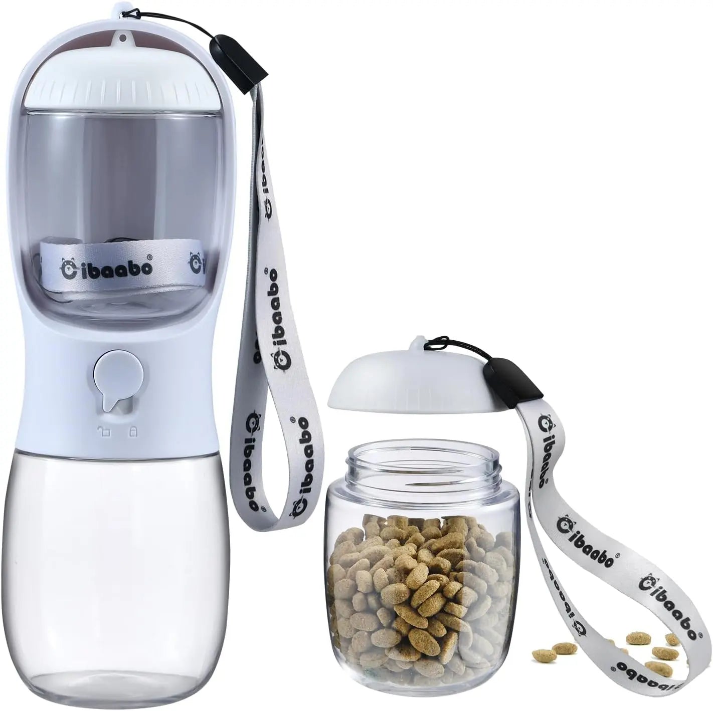 Dog Water & Food Bottle Portable 2in1 Dispenser Filter Leak Proof Travel Hiking
