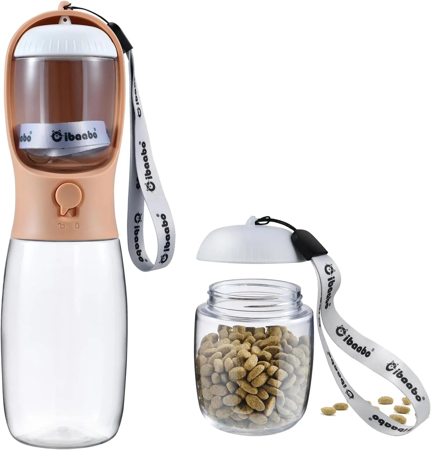 Dog Water & Food Bottle Portable 2in1 Dispenser Filter Leak Proof Travel Hiking