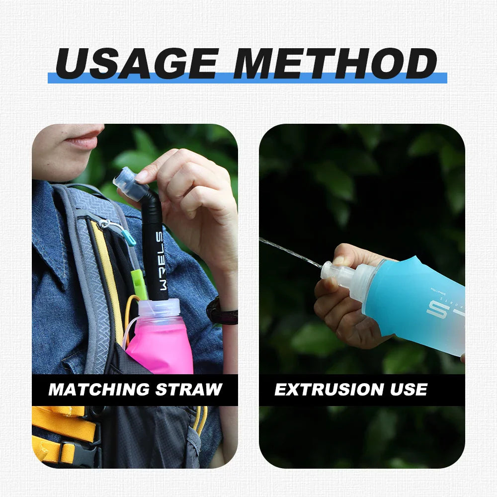 Folding TPU Soft Flask Water Bottle | Portable Hydration for Running, Hiking & Fitness
